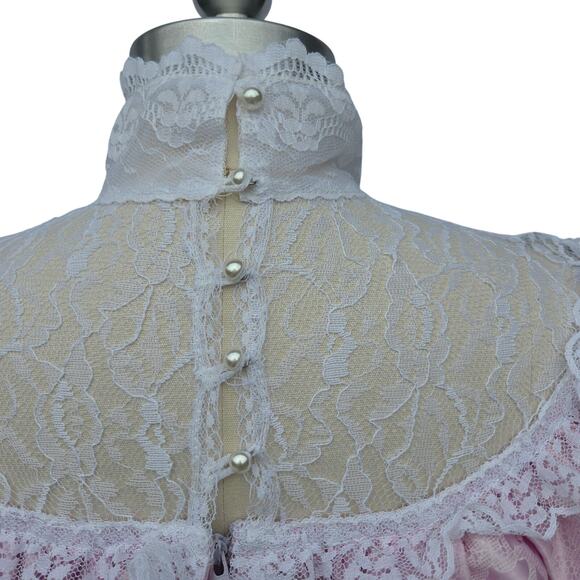 Gunne Sax Vintage 80s Purple Princess Dress Size S 9 Lace Southern Belle - Picture 11 of 12